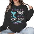 Cute Mermaid Librarian Teacher Dive Into A Good Book Reading Women Crewneck Sweatshirt, trending gift Cute Mermaid Librarian Teacher Dive Into A Good Book Reading Women Crewneck Sweatshirt, trending gift