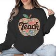 Cute Teacher With Apple Retro Teacher Kids Back To School Women Crewneck Sweatshirt, trending gift Cute Teacher With Apple Retro Teacher Kids Back To School Women Crewneck Sweatshirt, trending gift
