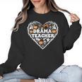 Drama Teacher Heart Pumpkin Ghost Halloween Kids Women Crewneck Sweatshirt, trending gift