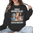 Easily Distracted By Cats & History Teacher Women Men Women Crewneck Sweatshirt, History Teacher Gifts, trending gift Easily Distracted By Cats & History Teacher Women Men Women Crewneck Sweatshirt, History Teacher Gifts, trending gift