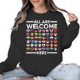 ESL Teacher All Are Welcome Here For Worlds Virtual Teachers Women Crewneck Sweatshirt, Esl Teacher Gifts, trending gift