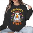 Espooky Vibes Spanish Mexican Halloween Ghost Teachers Women Crewneck Sweatshirt, trending gift