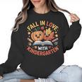 Fall In Love With Kindergarten Autumn Kindergarten Teacher Women Crewneck Sweatshirt, trending gift Fall In Love With Kindergarten Autumn Kindergarten Teacher Women Crewneck Sweatshirt, trending gift