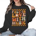 Fall In Love With Music Groovy Thanksgiving Music Teacher Men Women Girls Kids Women Crewneck Sweatshirt, Groovy Teacher Gifts, trending gift Fall In Love With Music Groovy Thanksgiving Music Teacher Men Women Girls Kids Women Crewneck Sweatshirt, Groovy Teacher Gifts, trending gift