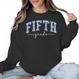 Fifth Grade Coquette Toile Blue Bow Floral Women Teacher Women Crewneck Sweatshirt, trending gift Fifth Grade Coquette Toile Blue Bow Floral Women Teacher Women Crewneck Sweatshirt, trending gift