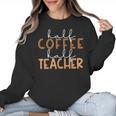 First Day Back To School Half Coffee Half Teacher Women Women Crewneck Sweatshirt, trending gift
