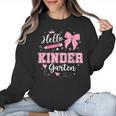 First Day Of School Teacher Girl Coquette Hello Kindergarten Women Crewneck Sweatshirt, trending gift