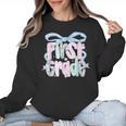 First Grade Coquette Bow Girls Teacher Team 1st Grade Squad Women Crewneck Sweatshirt, First Grade Teacher Gifts, trending gift First Grade Coquette Bow Girls Teacher Team 1st Grade Squad Women Crewneck Sweatshirt, First Grade Teacher Gifts, trending gift