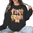 First Grade Fall Floral Coquette Bow Teachers Students Women Crewneck Sweatshirt, First Grade Teacher Gifts, trending gift First Grade Fall Floral Coquette Bow Teachers Students Women Crewneck Sweatshirt, First Grade Teacher Gifts, trending gift