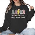 First Grade Rocks Teachers Back To School ABCD Rock Students Women Crewneck Sweatshirt, First Grade Teacher Gifts, trending gift