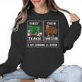 First Teach Then Thanksgiving I'm Earning A Break Teacher Women Crewneck Sweatshirt, trending gift