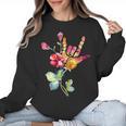 Flower American Sign Language ASL Teacher Teaching Deaf Women Crewneck Sweatshirt, trending gift Flower American Sign Language ASL Teacher Teaching Deaf Women Crewneck Sweatshirt, trending gift