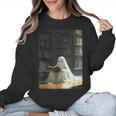 Ghost Library Halloween Book Reading Books Lover Teacher Women Crewneck Sweatshirt, trending gift