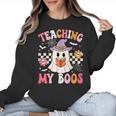 Groovy Teaching My Boos Teacher Ghost Halloween Teacher Women Crewneck Sweatshirt, Groovy Teacher Gifts, trending gift Groovy Teaching My Boos Teacher Ghost Halloween Teacher Women Crewneck Sweatshirt, Groovy Teacher Gifts, trending gift