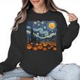 Halloween Pumpkin Starry Night Van Gogh Art Teacher Women Crewneck Sweatshirt, trending gift Halloween Pumpkin Starry Night Van Gogh Art Teacher Women Crewneck Sweatshirt, trending gift
