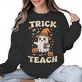Halloween Teacher Shirts Women School Trick Or Teach Groovy Women Crewneck Sweatshirt, Groovy Teacher Gifts, trending gift Halloween Teacher Shirts Women School Trick Or Teach Groovy Women Crewneck Sweatshirt, Groovy Teacher Gifts, trending gift