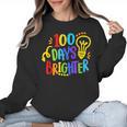Happy 100th Day Of School 100 Days Brighter Girls Teacher Women Crewneck Sweatshirt, trending gift