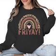 Happy Fri-Yay Friday Lovers Fun Teacher Leopard Rainbow Men Women Girls Kids Women Crewneck Sweatshirt, trending gift Happy Fri-Yay Friday Lovers Fun Teacher Leopard Rainbow Men Women Girls Kids Women Crewneck Sweatshirt, trending gift