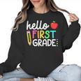 Hello First Grade Team 1st Grade Back To School Teacher Kids Women Crewneck Sweatshirt, First Grade Teacher Gifts, trending gift Hello First Grade Team 1st Grade Back To School Teacher Kids Women Crewneck Sweatshirt, First Grade Teacher Gifts, trending gift