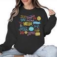 Hello Word In Different Languages Travel And Teacher Lover Women Crewneck Sweatshirt, trending gift