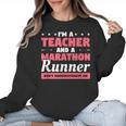 I'm A Teacher And A Marathon Runner Don't Underestimate Me Men Women Women Crewneck Sweatshirt, trending gift I'm A Teacher And A Marathon Runner Don't Underestimate Me Men Women Women Crewneck Sweatshirt, trending gift