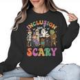 Inclusion Isn't Scary Ghost Mummy Halloween SLP Sped Teacher Women Crewneck Sweatshirt, trending gift