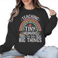 Kindergarten Teacher Tiny Humans Pre-School Teacher Women Crewneck Sweatshirt, trending gift Kindergarten Teacher Tiny Humans Pre-School Teacher Women Crewneck Sweatshirt, trending gift