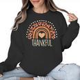 Leopard Rainbow Thankful Thanksgiving Teacher Women Kids Women Crewneck Sweatshirt, trending gift