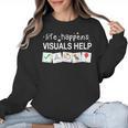 Life Happens Visuals Help Special Education Teacher Aide Women Crewneck Sweatshirt, trending gift Life Happens Visuals Help Special Education Teacher Aide Women Crewneck Sweatshirt, trending gift