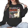 Llama Learning T Shirt Teachers Students Alpaca Lovers Women Crewneck Sweatshirt, trending gift