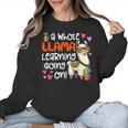 Llama Learning Teachers Students Alpaca Lover Back To School Women Crewneck Sweatshirt, trending gift