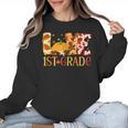 Love First Grade Happy Fall Thanksgiving Women 1st Teacher Women Crewneck Sweatshirt, First Grade Teacher Gifts, trending gift