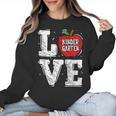 LOVE Kindergarten Teacher Student School Apple Women Crewneck Sweatshirt, trending gift LOVE Kindergarten Teacher Student School Apple Women Crewneck Sweatshirt, trending gift