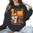 Love Preschool Teacher Turkey Thanksgiving Autumn Fall Women Crewneck Sweatshirt, trending gift