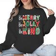 Be Merry Be Jolly Be Kind Merry Christmas Teacher Xmas PJs Women Crewneck Sweatshirt, trending gift