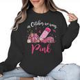 In October We Wear Pink Apple Teacher Daisy Breast Cancer Women Crewneck Sweatshirt, trending gift In October We Wear Pink Apple Teacher Daisy Breast Cancer Women Crewneck Sweatshirt, trending gift