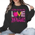 In October We Wear Pink Love Teacher Breast Cancer Awareness Women Crewneck Sweatshirt, trending gift