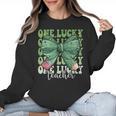 One Lucky Teacher Coquette Bow St Patricks Day Teacher Women Crewneck Sweatshirt, trending gift