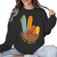 One Thankful Teacher Thanksgiving Turkey Peace Hand Sign Women Crewneck Sweatshirt, trending gift One Thankful Teacher Thanksgiving Turkey Peace Hand Sign Women Crewneck Sweatshirt, trending gift