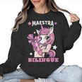 Pink Unicorn Spanish Teacher Regalos Para Bilingue Teacher Women Crewneck Sweatshirt, trending gift
