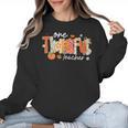 Preppy One Thankful Teacher Coquette Thanksgiving Teacher Women Crewneck Sweatshirt, trending gift Preppy One Thankful Teacher Coquette Thanksgiving Teacher Women Crewneck Sweatshirt, trending gift