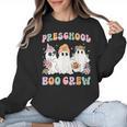 Preschool Boo Crew Groovy Halloween Floral Ghost Teacher Men Women Kids Women Crewneck Sweatshirt, Groovy Teacher Gifts, trending gift Preschool Boo Crew Groovy Halloween Floral Ghost Teacher Men Women Kids Women Crewneck Sweatshirt, Groovy Teacher Gifts, trending gift
