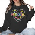Preschool Teacher Pre-K Heart First Day Of Preschool Kids Women Crewneck Sweatshirt, trending gift Preschool Teacher Pre-K Heart First Day Of Preschool Kids Women Crewneck Sweatshirt, trending gift