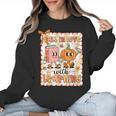 Pumpkin Teacher Preppy Fall In Love With Learning Autumn Women Crewneck Sweatshirt, trending gift