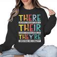 There Their They’Re Grammar Joke For English Teacher Student Women Crewneck Sweatshirt, English Teacher Gifts, trending gift