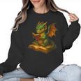 Reading Dragon Shirt For Bookish Teacher Librarian Bookworm Women Crewneck Sweatshirt, trending gift