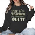 Retro Back To School Women Old Camo Pre-K Teacher Women Crewneck Sweatshirt, trending gift Retro Back To School Women Old Camo Pre-K Teacher Women Crewneck Sweatshirt, trending gift