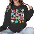Retro Play Is Learning Kindergarten Teacher Team Women Women Crewneck Sweatshirt, trending gift