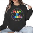 Retro Play Is Learning Teacher Back To School Women Crewneck Sweatshirt, trending gift Retro Play Is Learning Teacher Back To School Women Crewneck Sweatshirt, trending gift