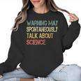 Retro Scientist Warning May Talk About Science Teacher Women Crewneck Sweatshirt, Science Teacher Gifts, trending gift